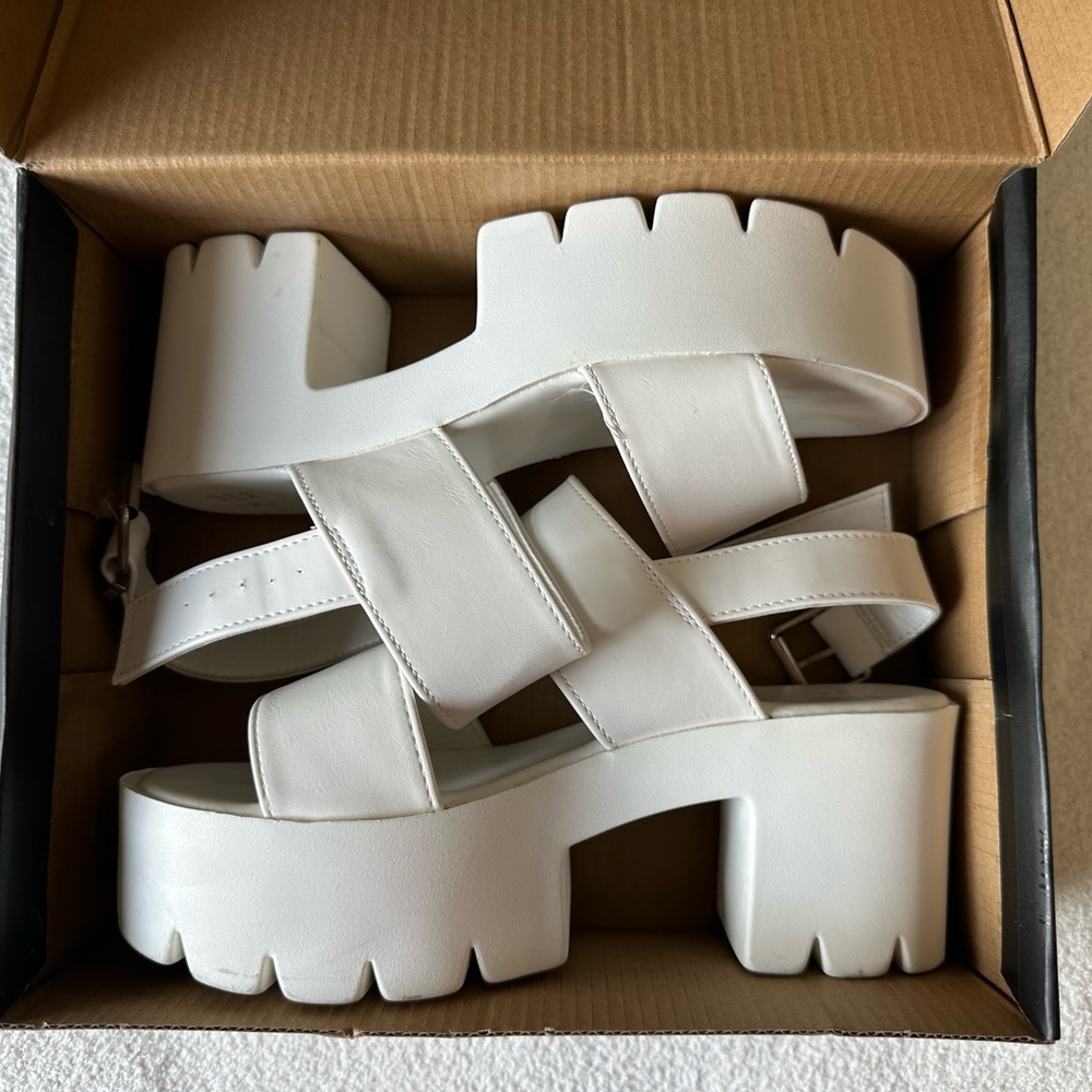 Worn once! Ready Salted white platform sandals size 7